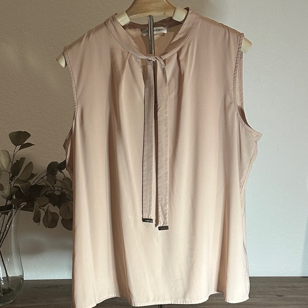 Calvin Klein Pale Pink / Nude Sleeveless Blouse